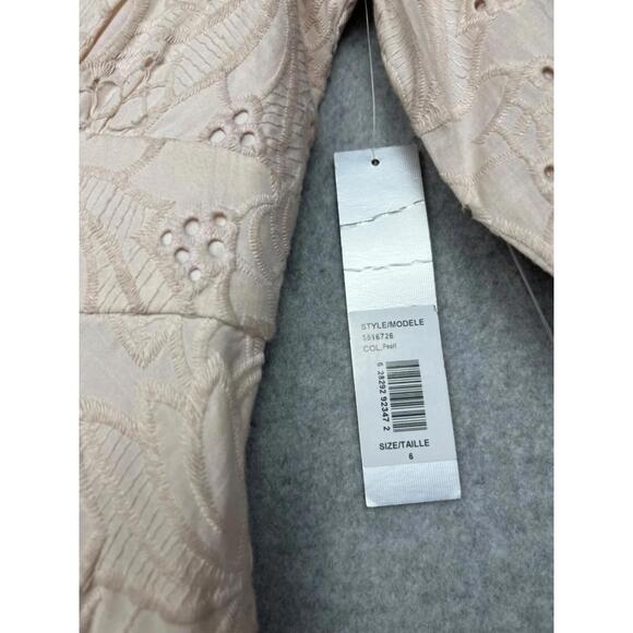 Kay Unger Womens Eyelet Floral High-Low Maxi Dress Size 6 Cottagecore Romantic - Picture 10 of 16